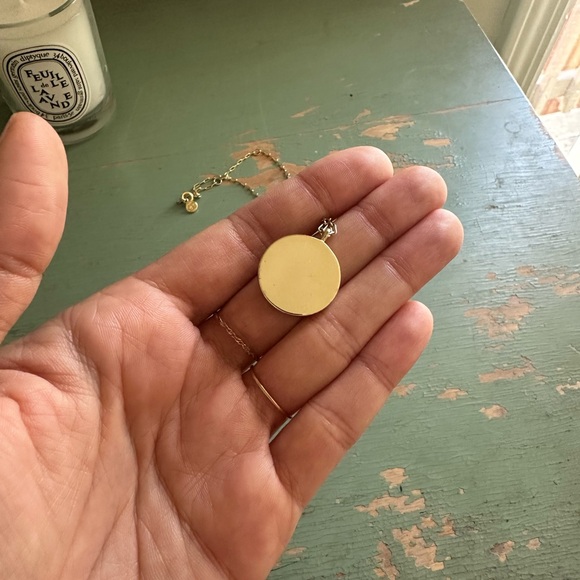 Gorjana 18k Gold Plated Brass Mother of Pearl Sunset Etched Necklace - Picture 5 of 8